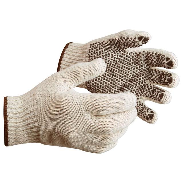 J. J. Keller® SAFEGEAR® Seamless String Knit Cotton/Polyester Glove with PVC Dotted Grip - One Sided