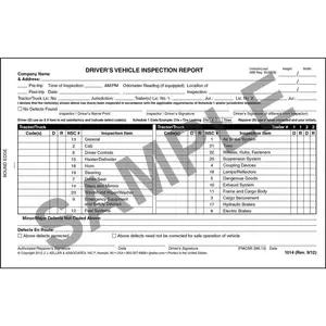 Canadian Driver's Vehicle Inspection Report, 2-Ply, w/Carbon - Stock