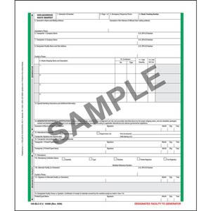 Non-Hazardous Waste Manifest - Pin-Feed Format, 6-Ply