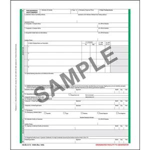 Non-Hazardous Waste Manifest - Pin-Feed Format, 6-Ply