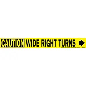 Caution Wide Right Turns Sign with Arrow