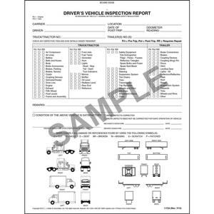 Detailed Driver's Vehicle Inspection Reports w/Illustrations (Truck & Tractor/Trailer), Book Format - Stock