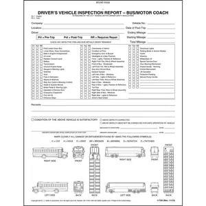 Detailed Driver's Vehicle Inspection Reports w/Illustrations (Bus & Motor Coach), Book Format - Stock