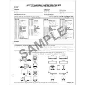 Detailed Driver's Vehicle Inspection Reports w/Illustrations (Truck & Tractor/Trailer), Snap-Out Format - Stock