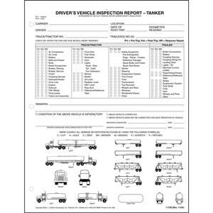 Detailed Driver's Vehicle Inspection Report w/Illustrations (Tanker), Snap-Out Format - Stock