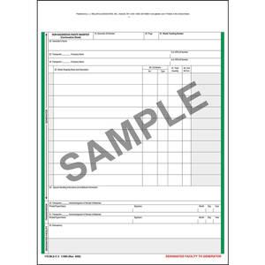 Non-Hazardous Waste Manifest Continuation Sheet - Snap-Out Format, 5-Ply