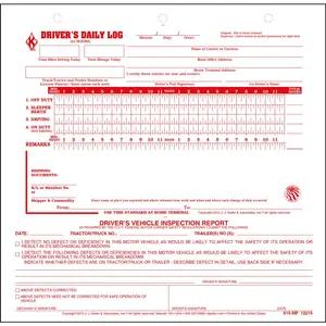 Mid-Size Daily Log, 2-Ply, Carbonless, w/Simplified DVIR - Retail Packaging