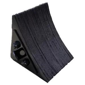 Black Laminated Rubber Wheel Chock w/Steel Clip