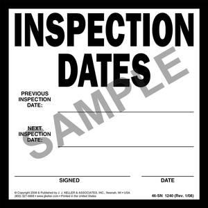 Inspection Dates Label