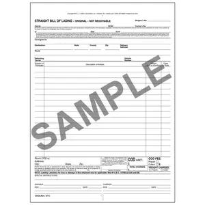 Non-Hazardous Materials Bill of Lading