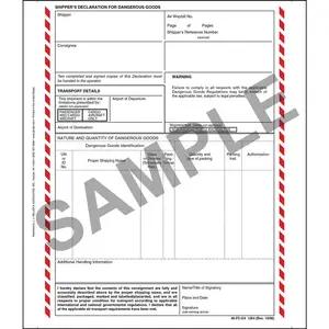 Shipper's Declaration For Dangerous Goods - 4-Ply, Carbonless