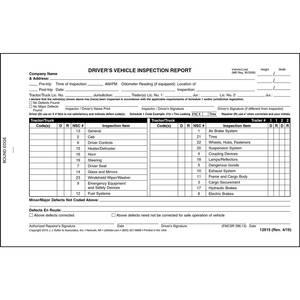 Canadian Driver's Vehicle Inspection Report, 2-Ply, Carbonless - Stock