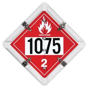 Aluminum Flip Placard - 1 Legend, UN 1075, White Back Plate