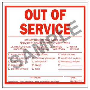 Out of Service Trailer Label