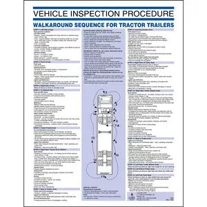 Vehicle Inspection Procedure Poster - Tractor Semi-Trailers, 8-1/2" x 11"
