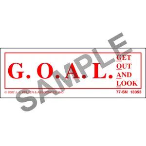 Get Out And Look (G.O.A.L.) Label - Clear Poly