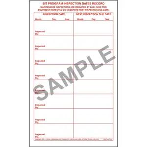 BIT Program Inspection Dates Record Label