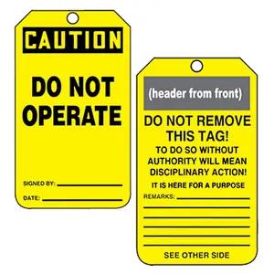 Safety Tag - Plastic - CAUTION Do Not Operate This Equipment