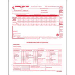 2-In-1 Driver's Daily Log, Loose-Leaf Format w/Detailed DVIR, 2-Ply, Carbonless, w/Recap - Personalized