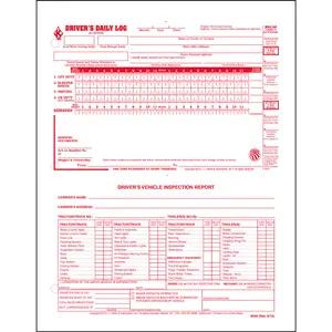 2-In-1 Driver's Daily Log, Loose-Leaf Format w/Detailed DVIR, 2-Ply, Carbonless, w/Recap - Personalized