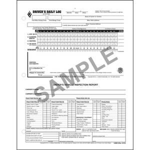 2-In-1 Driver's Daily Log w/Detailed DVIR, 2-Ply, Carbonless, No Recap Loose-Leaf Format - Personalized