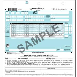 Scannable 2-In-1 Driver's Daily Log, 2-Ply, w/Carbon, No Recap, w/Simplified DVIR - Personalized