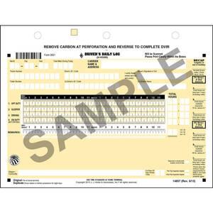 Scannable Driver's Daily Log, 2-Ply, w/Carbon, w/Recap & Detailed DVIR - Personalized
