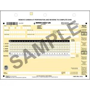 Scannable Driver's Daily Log, 2-Ply, w/Carbon, w/Recap & Detailed DVIR - Personalized