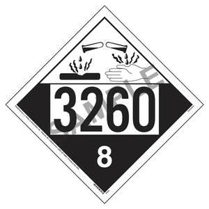 3260 Placard - Class 8 Corrosive