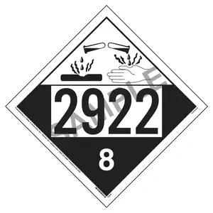 2922 Placard - Class 8 Corrosive