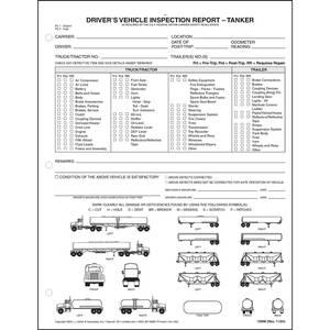 Detailed Driver's Vehicle Inspection Report w/Illustrations (Tanker), Snap-Out Format - Personalized