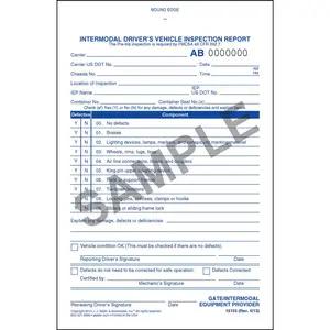 Intermodal Driver's Chassis Inspection Report - Pre-Trip, Book Format - Stock