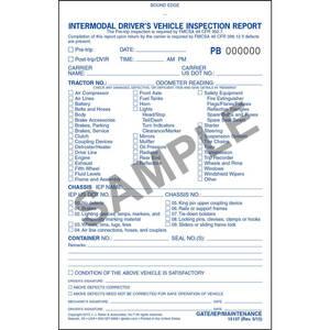 Intermodal Driver's Vehicle Inspection Report - Pre-Trip, Book Format - Stock