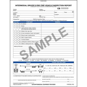 Intermodal Driver's Pre-Trip Inspection Report w/Illustrations, Book Format - Stock