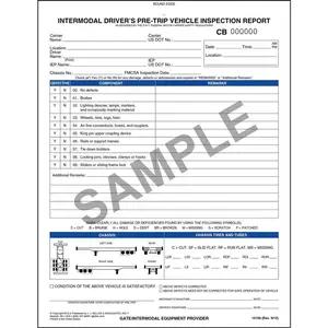 Intermodal Driver's Pre-Trip Inspection Report w/Illustrations, Book Format - Stock
