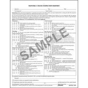 Monthly Crane Inspection Report Form
