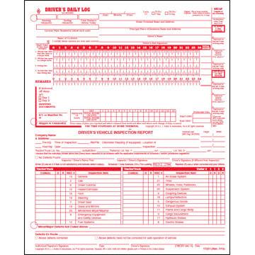 Canadian Driver's Daily Log, 2-Ply, Carbonless, w/Recap & Detailed DVIR - Personalized