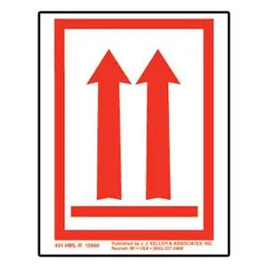 This End Up - Orientation Arrows Package Marking - Poly, Red Ink, Roll of 500