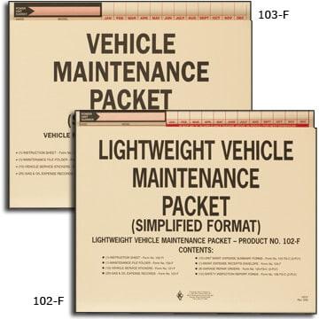 Vehicle Maintenance File Packets