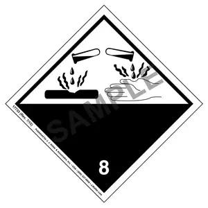 International Dangerous Goods Labels - Class 8 -- Corrosive - Vinyl