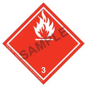 International Dangerous Goods Labels - Class 3 -- Flammable Liquid - Vinyl