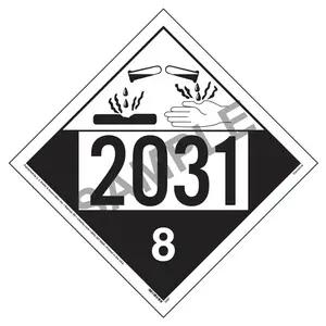 2031 Placard - Class 8 Corrosive