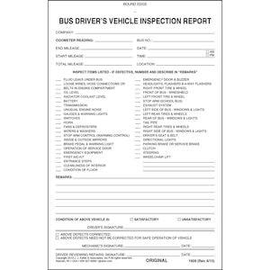 Bus Driver's Vehicle Inspection Report, 2-Ply, Carbonless - Stock