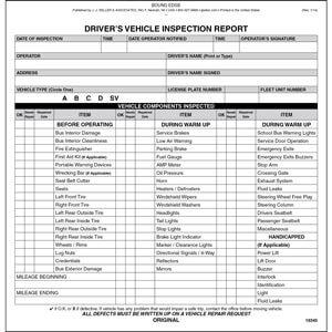 New Jersey Bus Driver Vehicle Inspection Report, Book Format - Stock