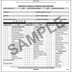 New Jersey Bus Driver Vehicle Inspection Report, Book Format - Stock