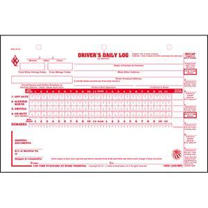Driver's Daily Log w/7- and 8-Day Recap, 2-Ply, Carbonless - Retail Packaging