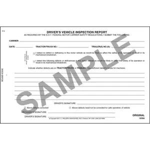 Simplified Driver's Vehicle Inspection Report, 2-Ply, w/Carbon - Personalized