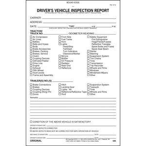 Detailed Driver's Vehicle Inspection Report, 2-Ply, w/Carbon - Personalized