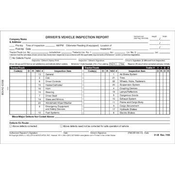 Canadian Driver's Vehicle Inspection Report, 2-Ply, w/Carbon - Personalized
