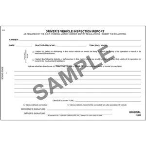 Simplified Driver's Vehicle Inspection Report, 3-Ply, Carbonless, Book Format - Personalized